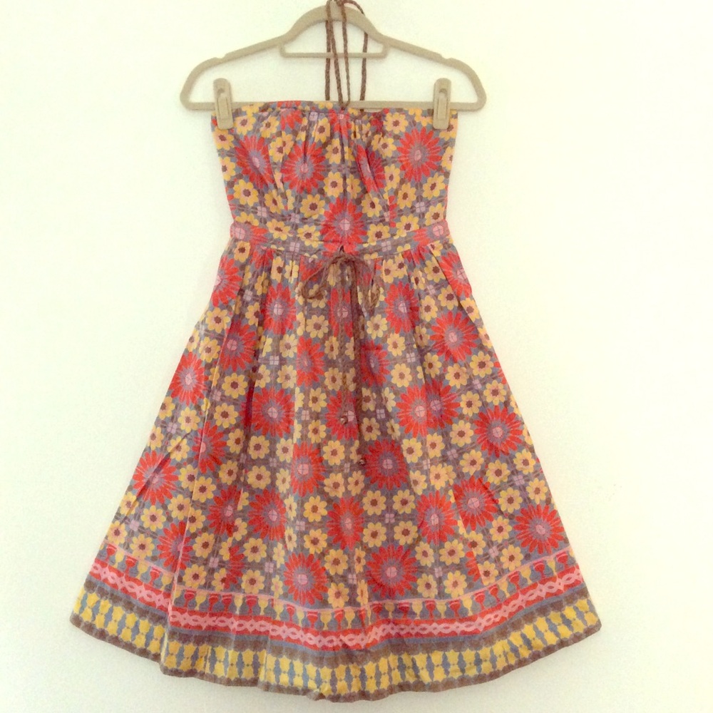 Plenty by Tracy Reese Floral Strapless Dress - Red and Yellow